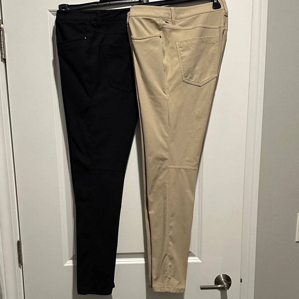 SET of Lululemon Beige and Black Khakis Size 33 - Picture 2 of 4